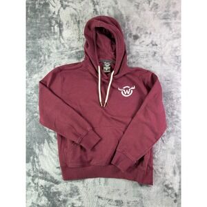 Moosejaw Hoodie Small‎ Burgundy Pullover Sweatshirt Outdoors Casual Read Y2K VTG